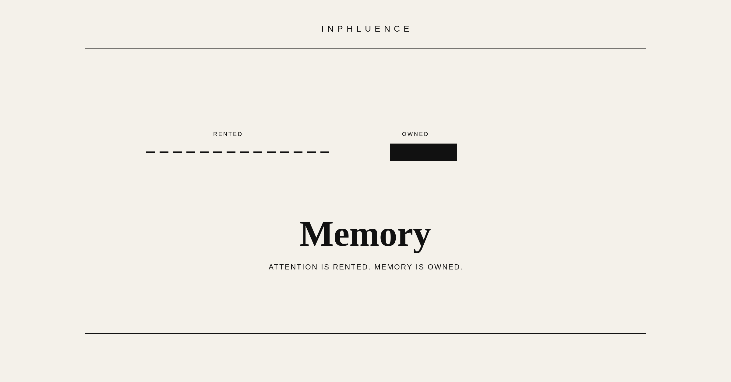 Attention is rented. Memory is owned.