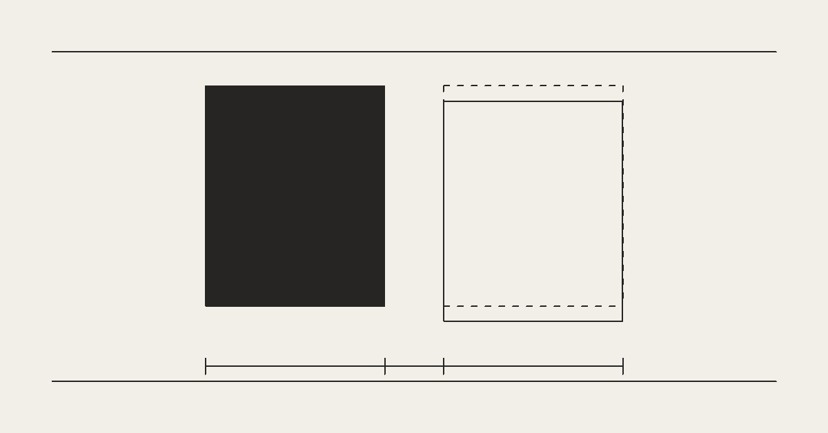 Two identical rectangles, one solid black and one outlined and offset, on a cream background — a visual reference to the swapped choice in choice blindness experiments.